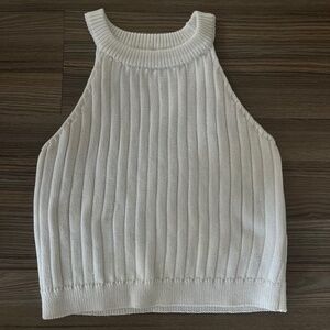 White sweater tank top